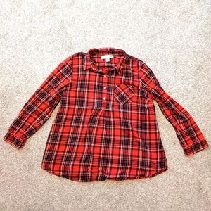 Maternity Old Navy Collared Flannel Button-down Long Sleeve Shirt